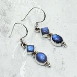 Labradorite 925 Silver Drop Earrings ~25mm