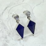 Lapis Lazuli & Moonstone 925 Silver Drop Earrings ~35mm