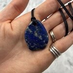 Lapis Lazuli Pendant & Wax Cotton Cord ~39 x 29mm