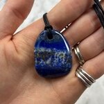 Lapis Lazuli Pendant & Wax Cotton Cord ~41 x 31mm