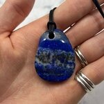 Lapis Lazuli Pendant & Wax Cotton Cord ~41 x 32mm