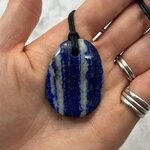 Lapis Lazuli Pendant & Wax Cotton Cord ~42 x 32mm