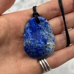 Lapis Lazuli Pendant & Wax Cotton Cord ~43 x 32mm