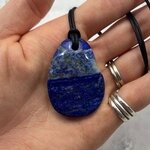 Lapis Lazuli Pendant & Wax Cotton Cord ~44 x 32mm