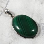 Malachite & Silver Pendant  ~29mm