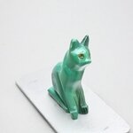 Malachite Crystal Cat  ~43x28mm