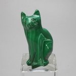 Malachite Crystal Cat  ~45x26mm