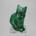 Malachite Crystal Cat  ~46x29mm