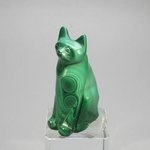 Malachite Crystal Cat  ~48x25mm
