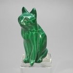 Malachite Crystal Cat  ~54x35mm