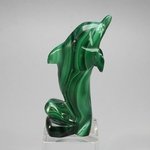 Malachite Crystal Dolphin ~63x35mm