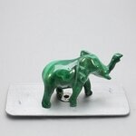 Malachite Crystal Elephant ~47x30mm