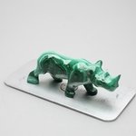 Malachite Crystal Rhino ~21x57mm