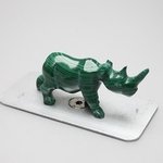 Malachite Crystal Rhino ~26x60mm