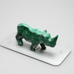 Malachite Crystal Rhino ~57x26mm