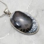 Merlinite Oval 925 Silver Pendant ~35mm