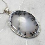 Merlinite Oval 925 Silver Pendant ~42mm
