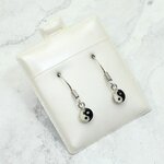 Mini Ying Yang 925 Silver Drop Earrings ~9mm