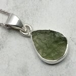 Moldavite 925 Sterling Silver Pendant  ~14mm