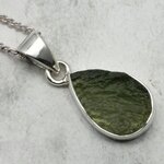 Moldavite 925 Sterling Silver Pendant  ~17mm
