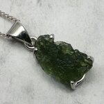 Moldavite 925 Sterling Silver Pendant  ~18mm