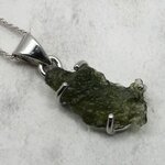 Moldavite 925 Sterling Silver Pendant  ~19mm