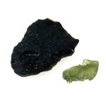 Moldavite & Indochinite Healing Crystal Pair