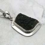 MAGNIFICENT Moldavite & Silver Pendant  ~28mm