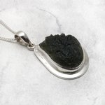 Moldavite & Silver Pendant  ~29mm