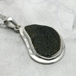 Moldavite & Silver Pendant  ~32mm