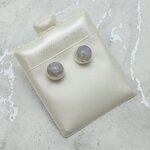 Moonstone 925 Silver Round Stud Earrings ~8mm