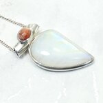 Moonstone & Sunstone 925 Silver Pendant ~38mm