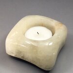 Moonstone Calcite Shallow Tealight Candle Holder ~92mm