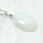Moonstone Oval Silver Gemstone Pendant ~34mm