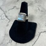 Moonstone Square 925 Sterling Silver Ring~8.75 US / R 1/4 UK