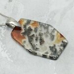 Moss Agate & Carnelian 925 Silver Pendant ~32mm