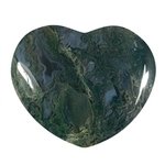 Moss Agate Crystal Heart ~45mm