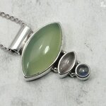 Multi Gemstone 925 Silver Pendant ~22mm