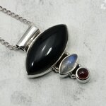 Multi Gemstone 925 Silver Pendant ~22mm