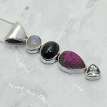 Multi Gemstone 925 Silver Pendant ~45mm