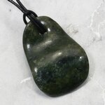 Nephrite Jade Pendant & Wax Cotton Cord ~38mm