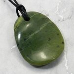 Nephrite Jade Pendant & Wax Cotton Cord ~43mm
