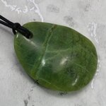 Nephrite Jade Pendant & Wax Cotton Cord ~43x34mm