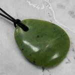 Nephrite Jade Pendant & Wax Cotton Cord ~43x35mm