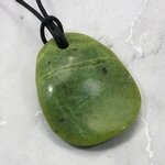 Nephrite Jade Pendant & Wax Cotton Cord ~44mm