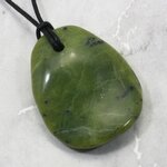 Nephrite Jade Pendant & Wax Cotton Cord ~44mm