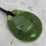 Nephrite Jade Pendant & Wax Cotton Cord ~44x35mm