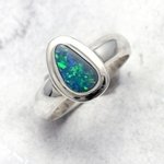 Opal & Silver Ring ~ 7.5 US Ring Size , P UK Ring Size