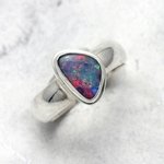 Opal & Silver Ring ~ 7 US Ring Size , O UK Ring Size