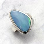 Opal & Silver Ring ~ 7 US Ring Size , O UK Ring Size